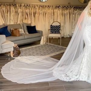 Les Accessoires Beaded Scallop Edge Wedding Veil